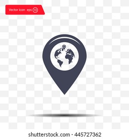 Map pointer flat icon, vector illustration. Flat design style