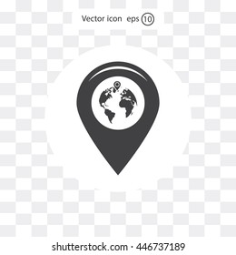 Map pointer flat icon, vector illustration. Flat design style