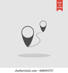 Map pointer flat icon, vector illustration. Flat design style.