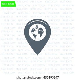 Map pointer flat icon, vector illustration. Flat design style