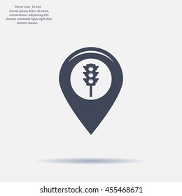 Map pointer flat icon. Vector Eps 10