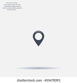 Map pointer flat icon, vector illustration