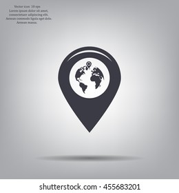 Map pointer flat icon, vector illustration. Flat design style