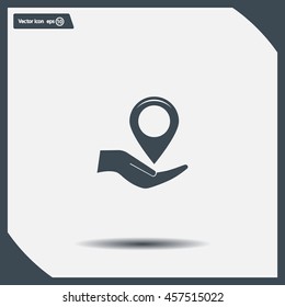 Map pointer flat icon, vector illustration
