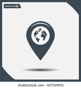 Map pointer flat icon, vector illustration. Flat design style