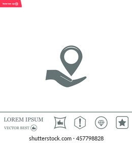 Map pointer flat icon, vector