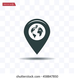 Map pointer flat icon, vector illustration. Flat design style