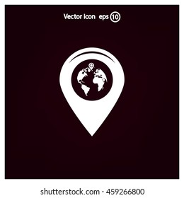 Map pointer flat icon, vector illustration. Flat design style