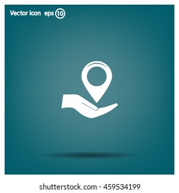 Map pointer flat icon, vector illustratio