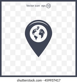 Map pointer flat icon, vector illustration. Flat design style
