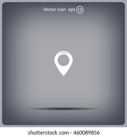 Map pointer flat icon, vector illustration