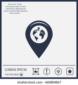 Map pointer flat icon, vector illustration. Flat design style