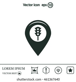 Map pointer flat icon. Vector Eps 10