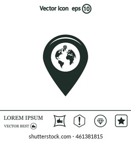 Map pointer flat icon, vector illustration. Flat design style