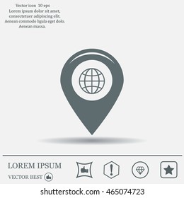 Map pointer flat icon, vector illustration. Flat design style