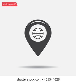 Map pointer flat icon, vector illustration. Flat design style