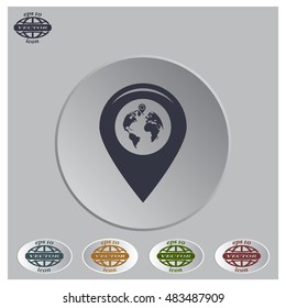 Map pointer flat icon, vector illustration. Flat design style
