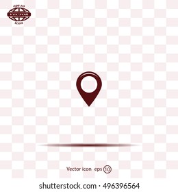 Map pointer flat icon, vector illustratio