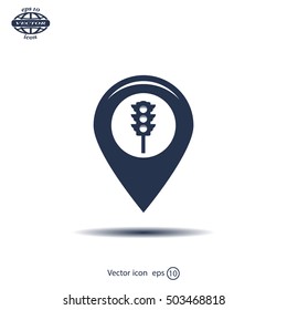 Map pointer flat icon. Vector Eps 10