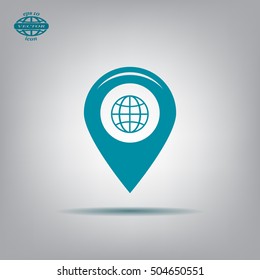 Map pointer flat icon, vector illustration. Flat design style