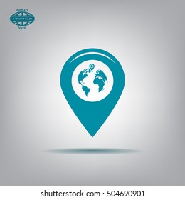 Map pointer flat icon, vector illustration. Flat design style