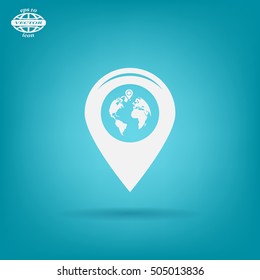 Map pointer flat icon, vector illustration. Flat design style
