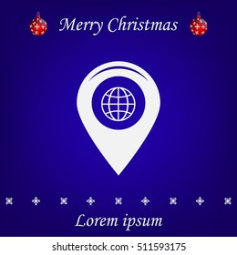 Map pointer flat icon, vector illustration. Flat design style