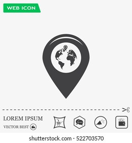 Map pointer flat icon, vector illustration. Flat design style