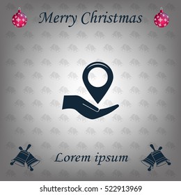 Map pointer flat icon, vector illustration