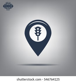 Map pointer flat icon. Vector Eps 10