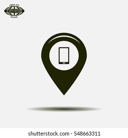 Map pointer flat icon. Vector Eps 10