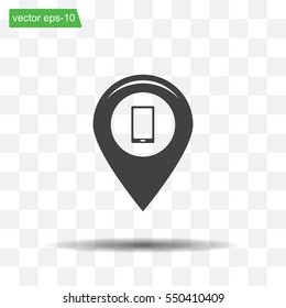 Map pointer flat icon. Vector Eps 10
