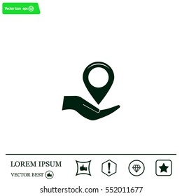 Map pointer flat icon, vector illustration
