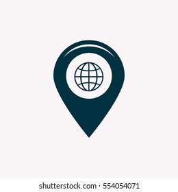Map pointer flat icon, vector illustration. Flat design style