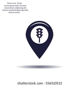 Map pointer flat icon. Vector Eps 10