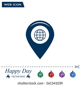 Map pointer flat icon, vector illustration. Flat design style