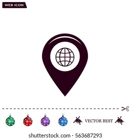 Map pointer flat icon, vector illustration. Flat design style