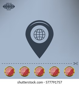 Map pointer flat icon, vector illustration. Flat design style