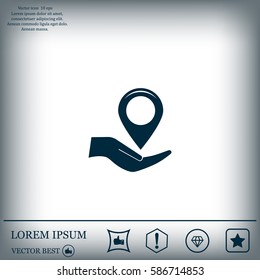 Map pointer flat icon, vector illustratio