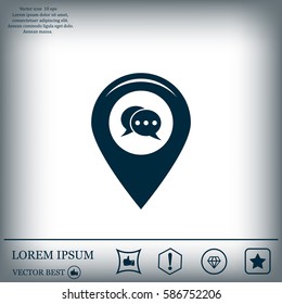 Map pointer flat icon. Vector Eps 10