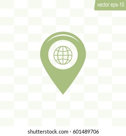 Map pointer flat icon, vector illustration. Flat design style