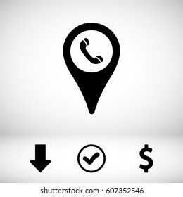 Map pointer flat icon, vector illustration