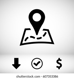 Map pointer flat icon, vector illustration