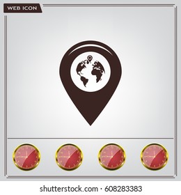 Map pointer flat icon, vector illustration. Flat design style