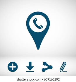Map pointer flat icon, vector illustration
