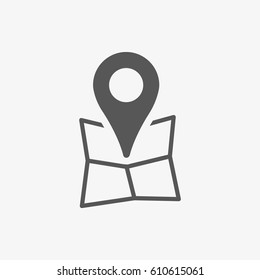 Map pointer flat icon, vector illustration