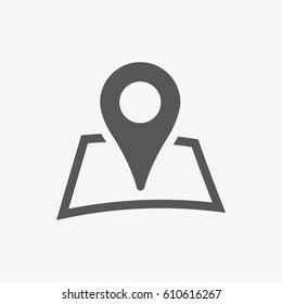 Map pointer flat icon, vector illustration