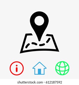 Map pointer flat icon, vector illustration