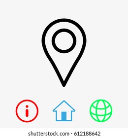 Map pointer flat icon, vector illustration