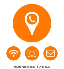 Map pointer flat icon, vector illustration